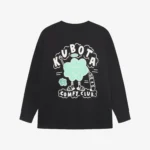 Longsleeve bawełniany Comfy Club czarny oversize