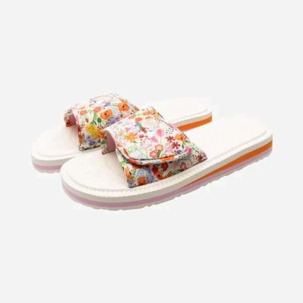 Klapki Rzep Kwiatki beżowe