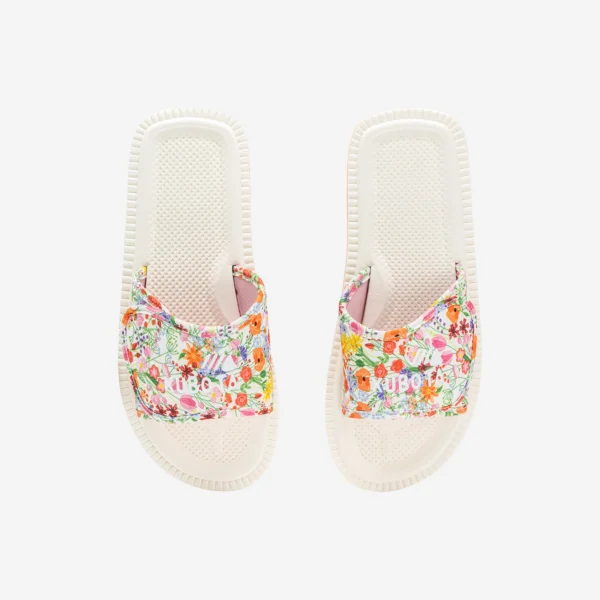 Klapki Rzep Kwiatki beżowe