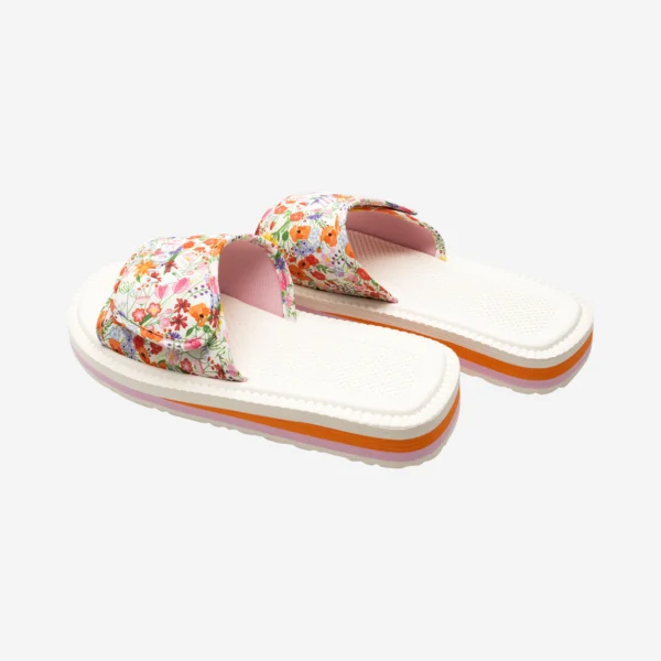 Klapki Rzep Kwiatki beżowe