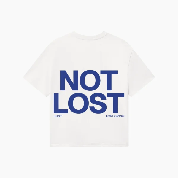 T-shirt oversize Not Lost biały unisex