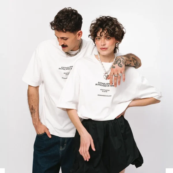 T-shirt oversize Street Edge biały unisex