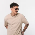 T-shirt regular Easy beżowy męski