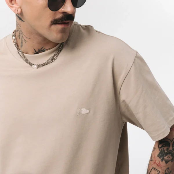 T-shirt regular Easy beżowy męski