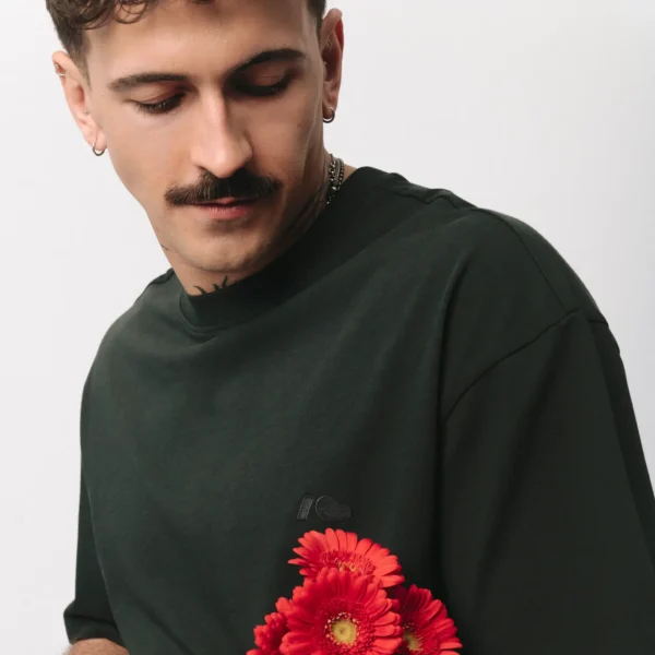 T-shirt regular Easy ciemnozielony męski