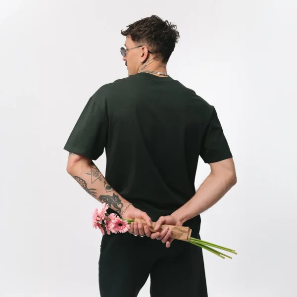 T-shirt regular Easy ciemnozielony męski