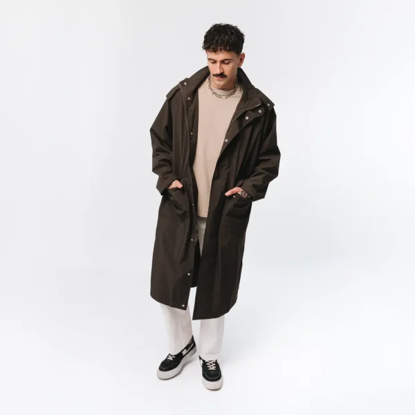 Parka przeciwdeszczowa oversize Comfort Zone brązowa unisex