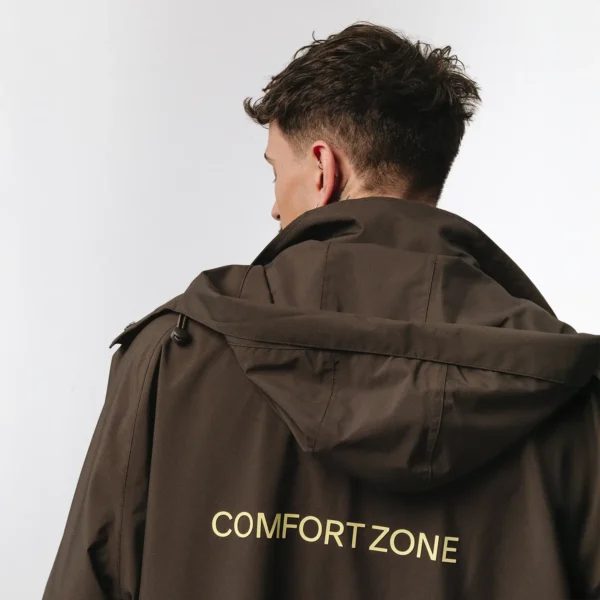 Parka przeciwdeszczowa oversize Comfort Zone brązowa unisex
