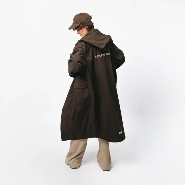 Parka przeciwdeszczowa oversize Comfort Zone brązowa unisex