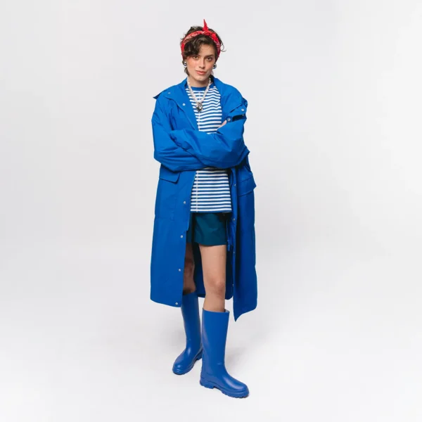 Parka przeciwdeszczowa oversize Comfort Zone kobaltowa unisex
