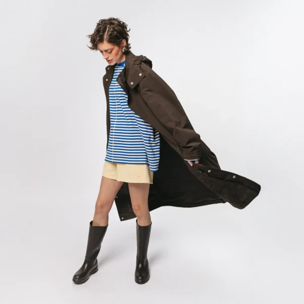 Parka przeciwdeszczowa oversize Street Edge brązowa unisex
