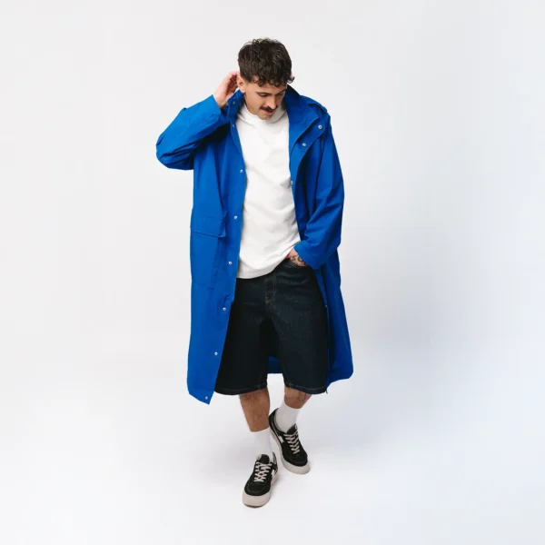 Parka przeciwdeszczowa oversize Street Edge kobaltowa unisex