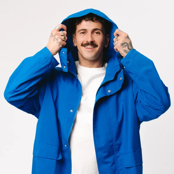 Parka przeciwdeszczowa oversize Street Edge kobaltowa unisex