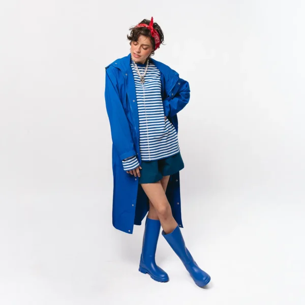 Parka przeciwdeszczowa oversize Street Edge kobaltowa unisex