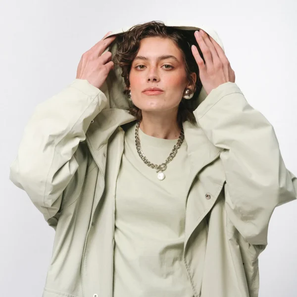 Parka przeciwdeszczowa oversize Street Edge matcha unisex