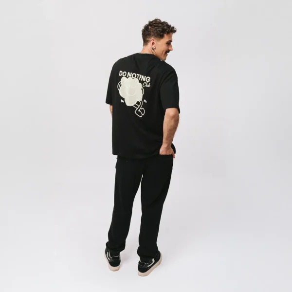 T-shirt oversize Comfy Club Do Nothing czarny unisex