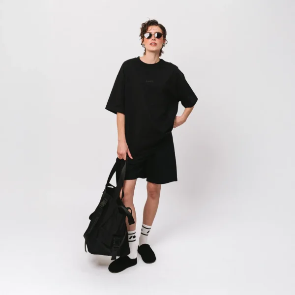 T-shirt oversize Comfy Club Do Nothing czarny unisex