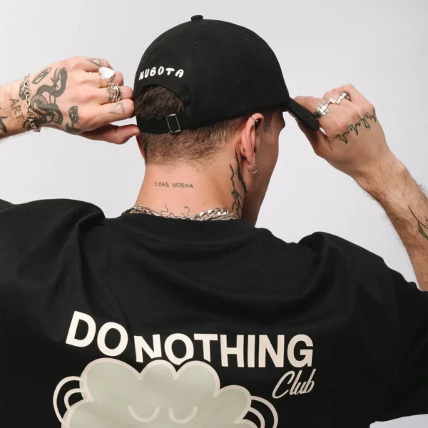 T-shirt oversize Comfy Club Do Nothing czarny unisex