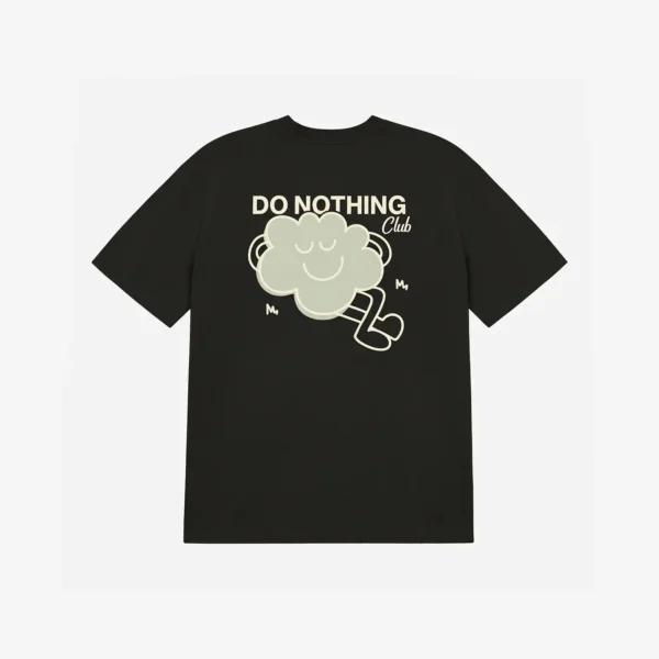 T-shirt oversize Comfy Club Do Nothing czarny unisex