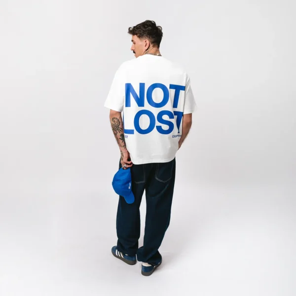 T-shirt oversize Not Lost biały unisex