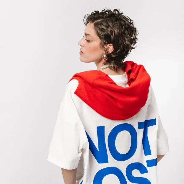 T-shirt oversize Not Lost biały unisex