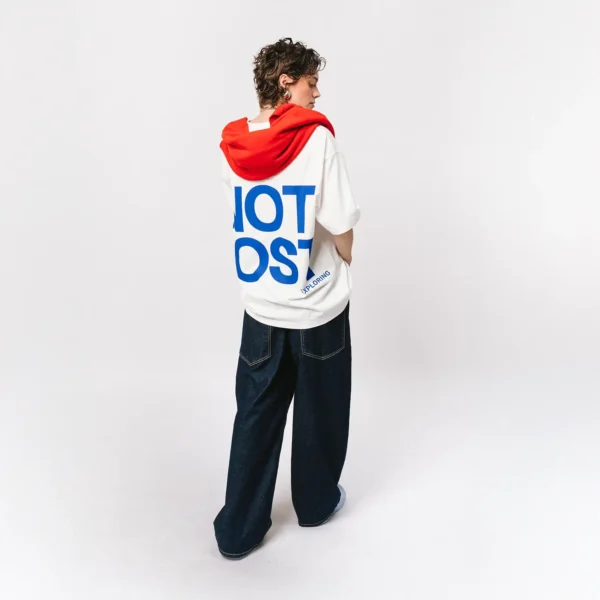 T-shirt oversize Not Lost biały unisex