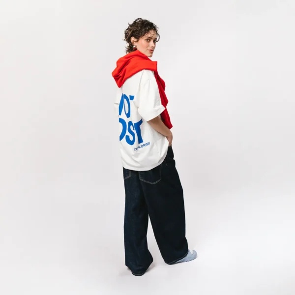T-shirt oversize Not Lost biały unisex