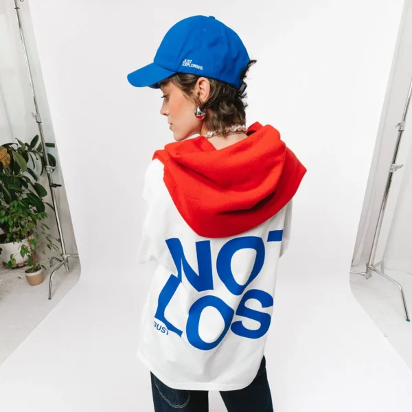 T-shirt oversize Not Lost biały unisex