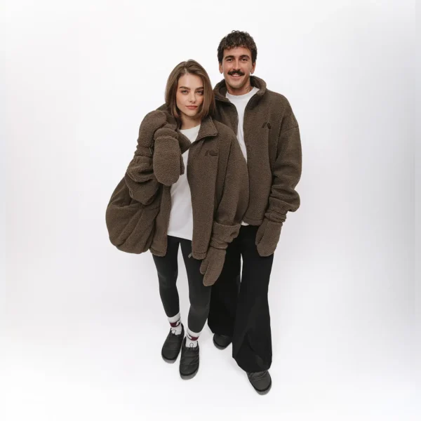 Bluza polarowa rozpinana Cushy brązowa unisex