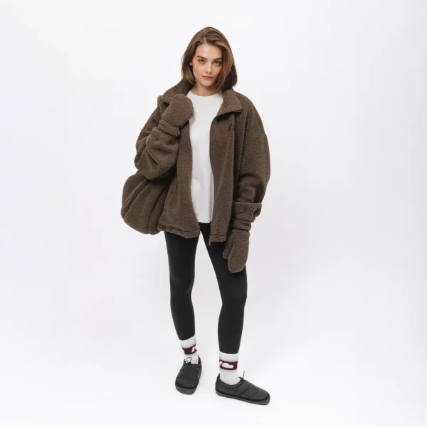 Bluza polarowa rozpinana Cushy brązowa unisex