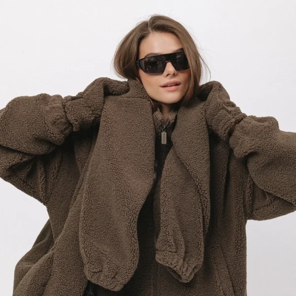 Bluza polarowa rozpinana Cushy brązowa unisex