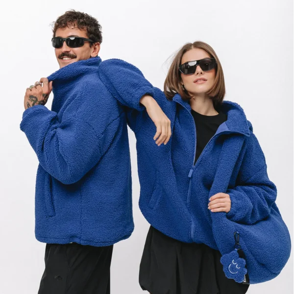 Bluza polarowa rozpinana Cushy kobaltowa unisex
