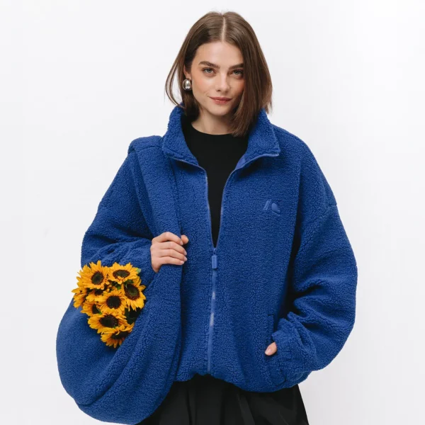 Bluza polarowa rozpinana Cushy kobaltowa unisex