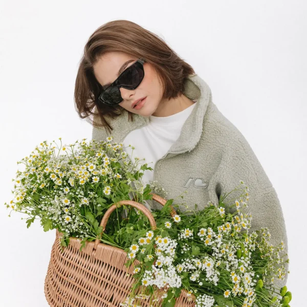 Bluza polarowa rozpinana Cushy matcha unisex