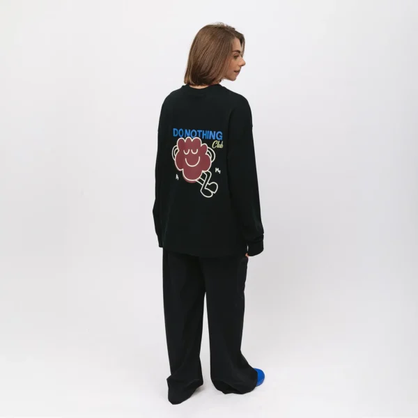 Longsleeve oversize Comfy Club Do Nothing czarny unisex