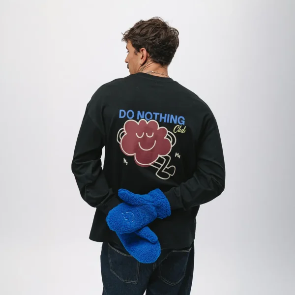 Longsleeve oversize Comfy Club Do Nothing czarny unisex