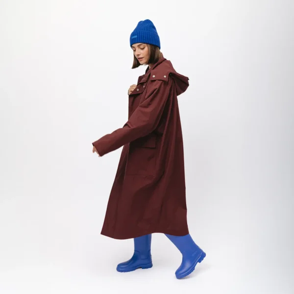Parka przeciwdeszczowa oversize Comfort Zone bordowa unisex
