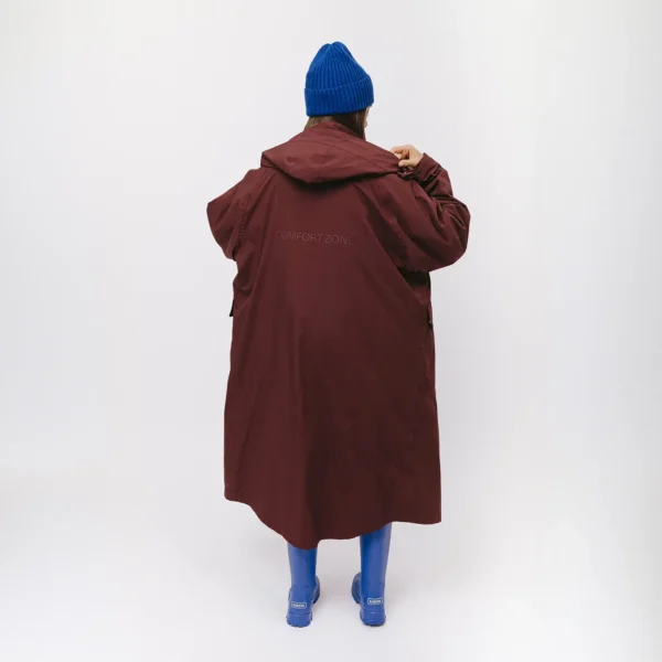 Parka przeciwdeszczowa oversize Comfort Zone bordowa unisex