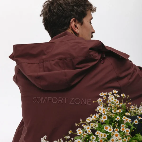 Parka przeciwdeszczowa oversize Comfort Zone bordowa unisex