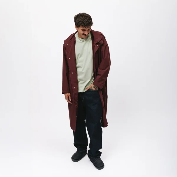 Parka przeciwdeszczowa oversize Comfort Zone bordowa unisex