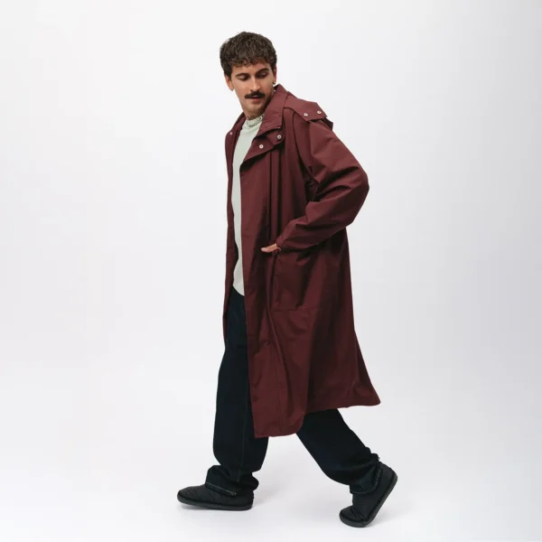 Parka przeciwdeszczowa oversize Comfort Zone bordowa unisex