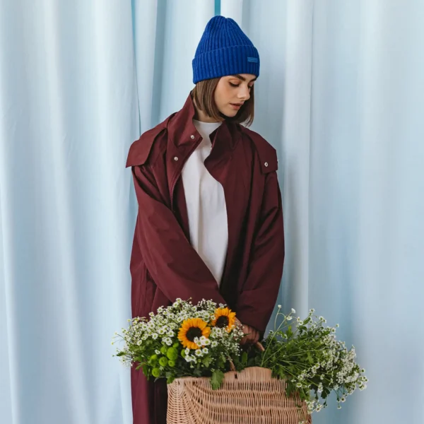Parka przeciwdeszczowa oversize Comfort Zone bordowa unisex