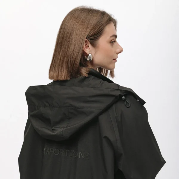 Parka przeciwdeszczowa oversize Comfort Zone czarna unisex