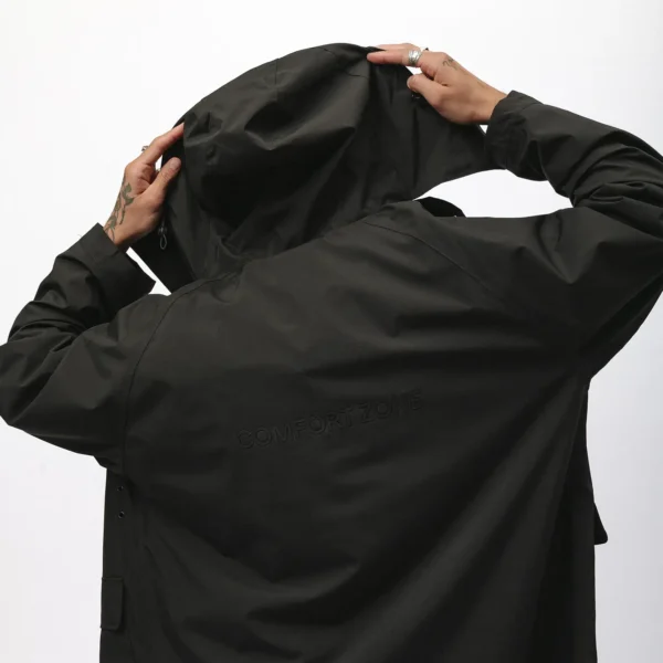 Parka przeciwdeszczowa oversize Comfort Zone czarna unisex