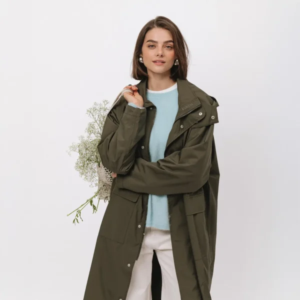 Parka przeciwdeszczowa oversize Comfort Zone khaki unisex