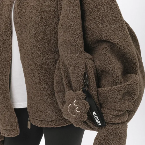 Torba z polaru Cushy z brelokiem Comfy Club brązowa