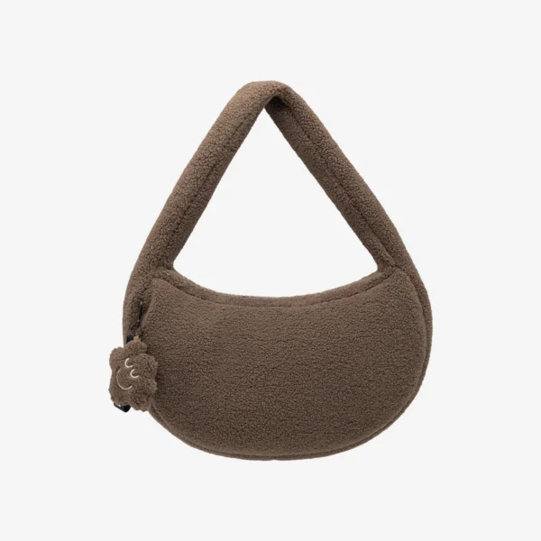 Torba z polaru Cushy z brelokiem Comfy Club brązowa