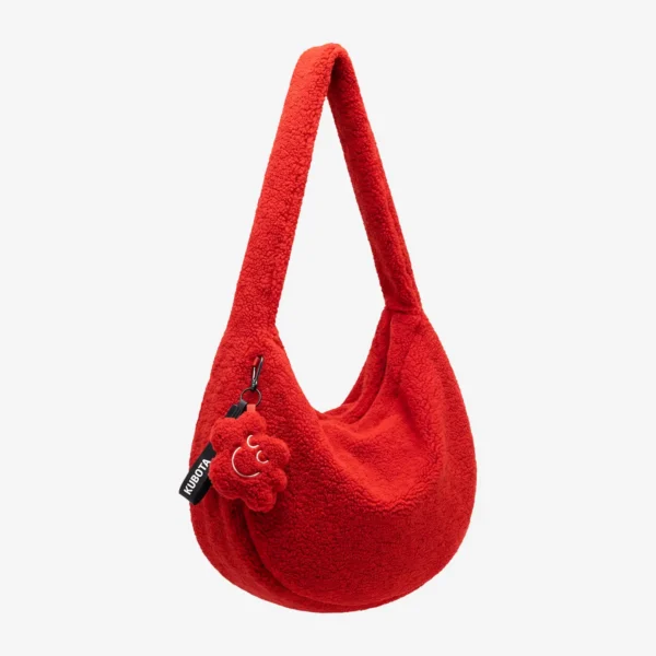 Torba z polaru Cushy z brelokiem Comfy Club czerwona