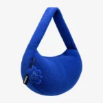 Torba z polaru Cushy z brelokiem Comfy Club kobaltowa