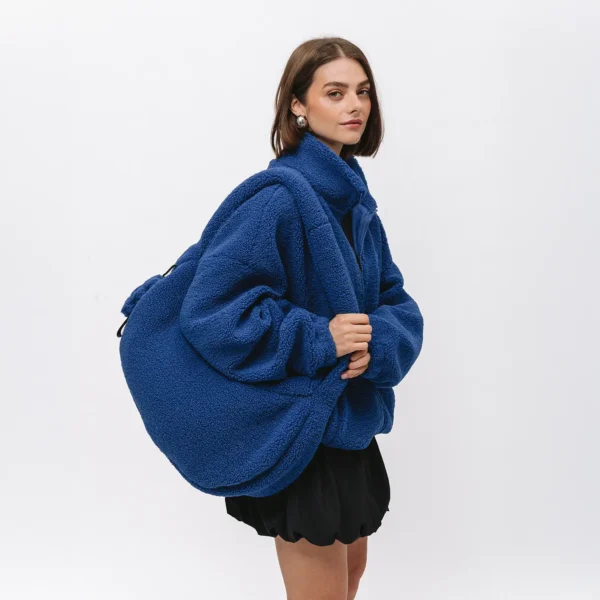 Torba z polaru Cushy z brelokiem Comfy Club kobaltowa